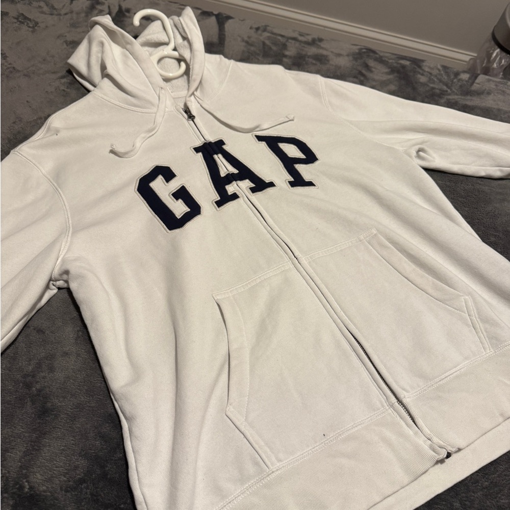 GAP White Zip-Up Hoodie